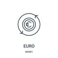 euro icon vector from money collection. Thin line euro outline icon vector illustration Royalty Free Stock Photo