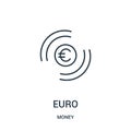 euro icon vector from money collection. Thin line euro outline icon vector illustration Royalty Free Stock Photo