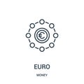 euro icon vector from money collection. Thin line euro outline icon vector illustration Royalty Free Stock Photo