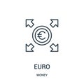 euro icon vector from money collection. Thin line euro outline icon vector illustration Royalty Free Stock Photo