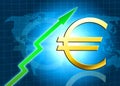Euro increasing value illustration