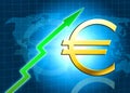 Euro increasing value illustration Royalty Free Stock Photo