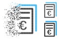 Dissolving Dot Halftone Euro Invoices Icon