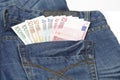 Euro in a jeans pocket