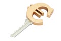 Euro Key, 3D rendering Royalty Free Stock Photo