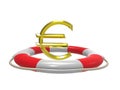 Euro with lifebuoy, 3d rendering