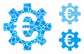 Euro machinery gear Mosaic Icon of Tremulant Pieces Royalty Free Stock Photo