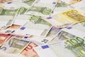 Euro maney of different denominations Royalty Free Stock Photo