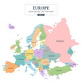 Euro Map Full Color High Detail Separated all countries