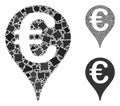 Euro map pointer Composition Icon of Bumpy Items Royalty Free Stock Photo