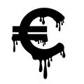 Euro is melting - economical collapse and breakdown of currency of European union Royalty Free Stock Photo