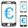 Euro mobile payment Composition Icon of Irregular Elements Royalty Free Stock Photo