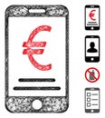 Euro Mobile Payment Web Vector Mesh Illustration Royalty Free Stock Photo