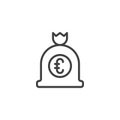 Euro money bag outline icon Royalty Free Stock Photo