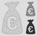 Euro Money Bag Vector Mesh Network Model and Triangle Mosaic Icon Royalty Free Stock Photo