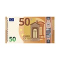 50 Euro money banknote cartoon vector illustration isolated object Royalty Free Stock Photo