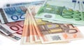 Euro money banknotes