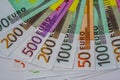 Euro Money Banknotes and cash. 50. 100. 200. 500 euro