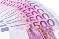 500 euro money banknotes isolated on a white background Royalty Free Stock Photo