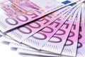 500 euro money banknotes like a fan Royalty Free Stock Photo