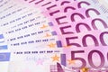 500 euro money banknotes like a fan Royalty Free Stock Photo