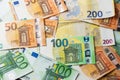 Euro Money. euro cash background. Euro Money Banknotes. Pile of paper euro banknotes as part of the united country\'s payment Royalty Free Stock Photo