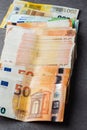 Euro Money. euro cash background. Euro Money Banknotes. Pile of paper euro banknotes as part of the united country\'s payment Royalty Free Stock Photo