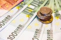 Euro money and czech crown Royalty Free Stock Photo