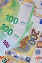 Euro money flat background Royalty Free Stock Photo