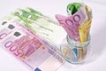 Euro money bank bills concept. Royalty Free Stock Photo