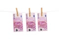 Euro money laundering Royalty Free Stock Photo