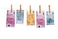 Euro money laundering Royalty Free Stock Photo