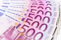 500 euro money notes like a fan Royalty Free Stock Photo