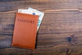 Euro money and passport. Travel concept Royalty Free Stock Photo