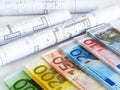 EURO money and plans Royalty Free Stock Photo