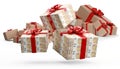 50 euro money wrapped brown packages delivery boxes 3d-illustration