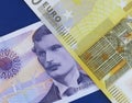 Euro and Norwegian krone Royalty Free Stock Photo