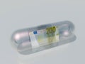 200 Euro Note in Medicine Capsule