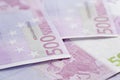 500 euro notes background closeup photo Royalty Free Stock Photo