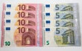 5 and 10 Euro Notes background Royalty Free Stock Photo