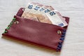 10 Euro notes in an open purse Royalty Free Stock Photo