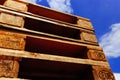 Euro pallet stack. Focus on EPAL signs Royalty Free Stock Photo