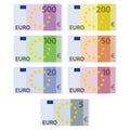 Euro paper bill banknotes