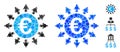 Euro Payments Mosaic Icon of Round Dots