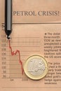 Euro and petrol crisis Royalty Free Stock Photo
