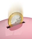 Euro in Piggy Bank