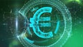Euro plexus design, electronic currency online money symbol, trade stock markets