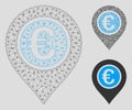 Euro Pointer Vector Mesh Wire Frame Model and Triangle Mosaic Icon