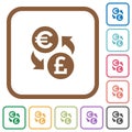 Euro Pound exchange simple icons