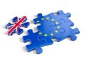 Euro Puzzle and one Puzzle Piece With Great Britain Flag Royalty Free Stock Photo